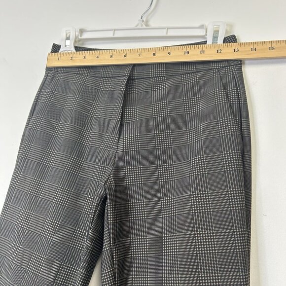 Rhone Double Bonded Trousers Pants Women’s Size 0 Taupe Glen Plaid Kick Flare - Picture 6 of 11